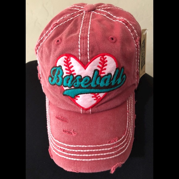Ladies distressed baseball cap - Picture 1 of 5